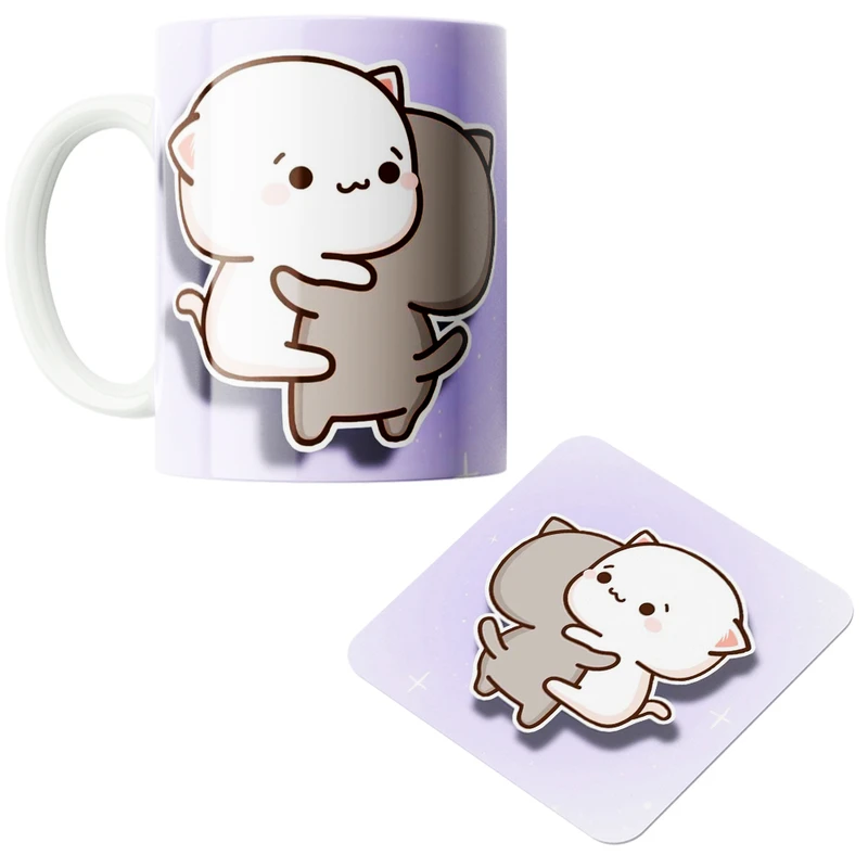 ماگ پاد آفرین مدل فانتزی کد  ۱۱ به همراه زیر لیوانی 