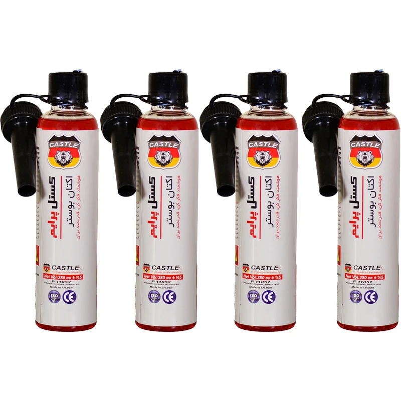 اکتان بوستر خودرو بنزینی کستل مدل پرایم حجم 400 میلی لیتر بسته 4 عددی