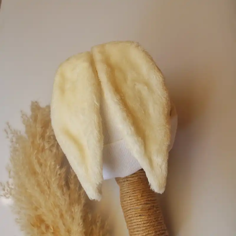 ست کلاه و شال گردن بچگانه ریماز مدل خرگوشی کد m855 رنگ سفید