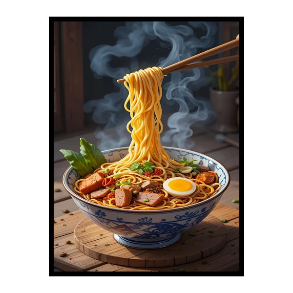 تابلو نوری بکلیت طرح غذا و رستوران فست فود پاستا مدل B-bu7004 فریم مشکی