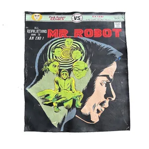 فرش پارچه‌ای مدل چاپی مستر ربات کد 134