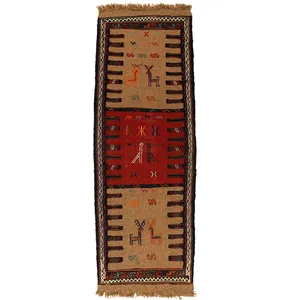 گلیم دستبافت کناره طول دو متر کد 140254