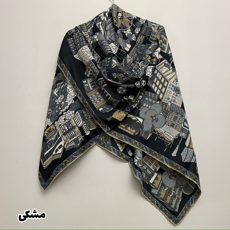 روسری زنانه مدل ابریشم توییل دست دوز کد 6996