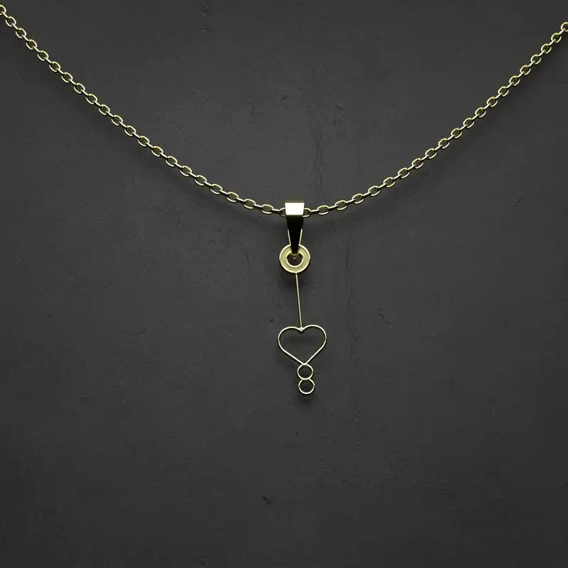 گردنبند طلا 18 عیار زنانه مدوپد مدل قلب کد KK1155