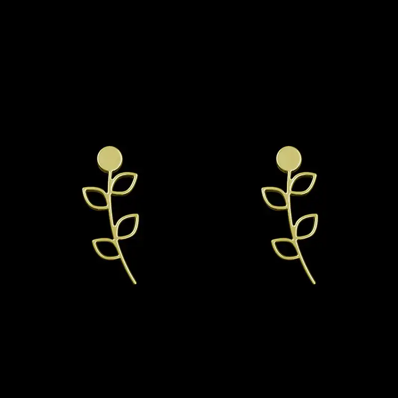 گوشواره طلا 18 عیار زنانه مدوپد مدل برگ کد GA1-15966