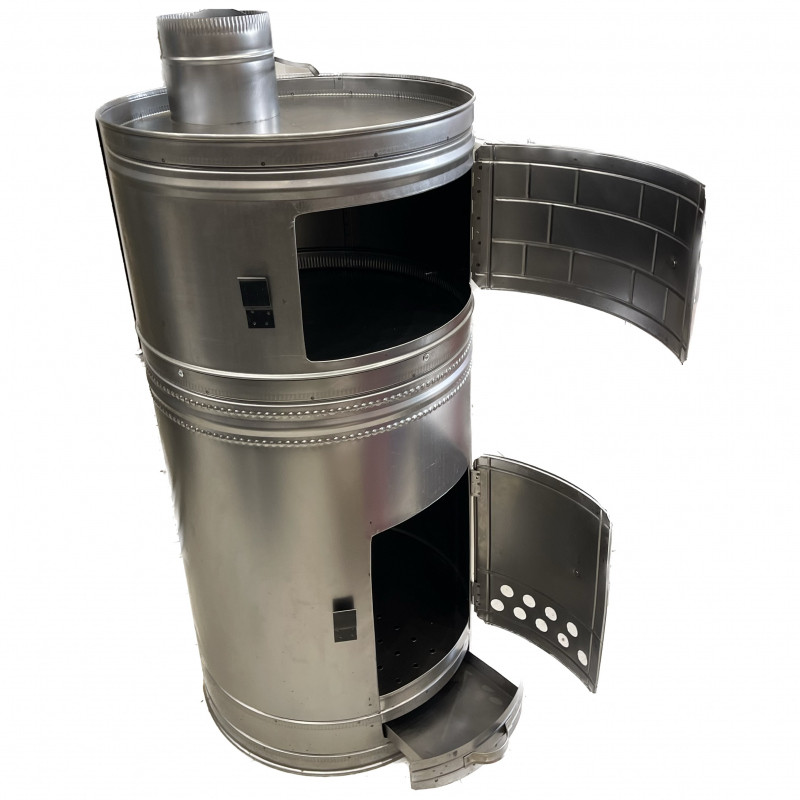 بخاری هیزمی مدل گرد دوطبقه فردار