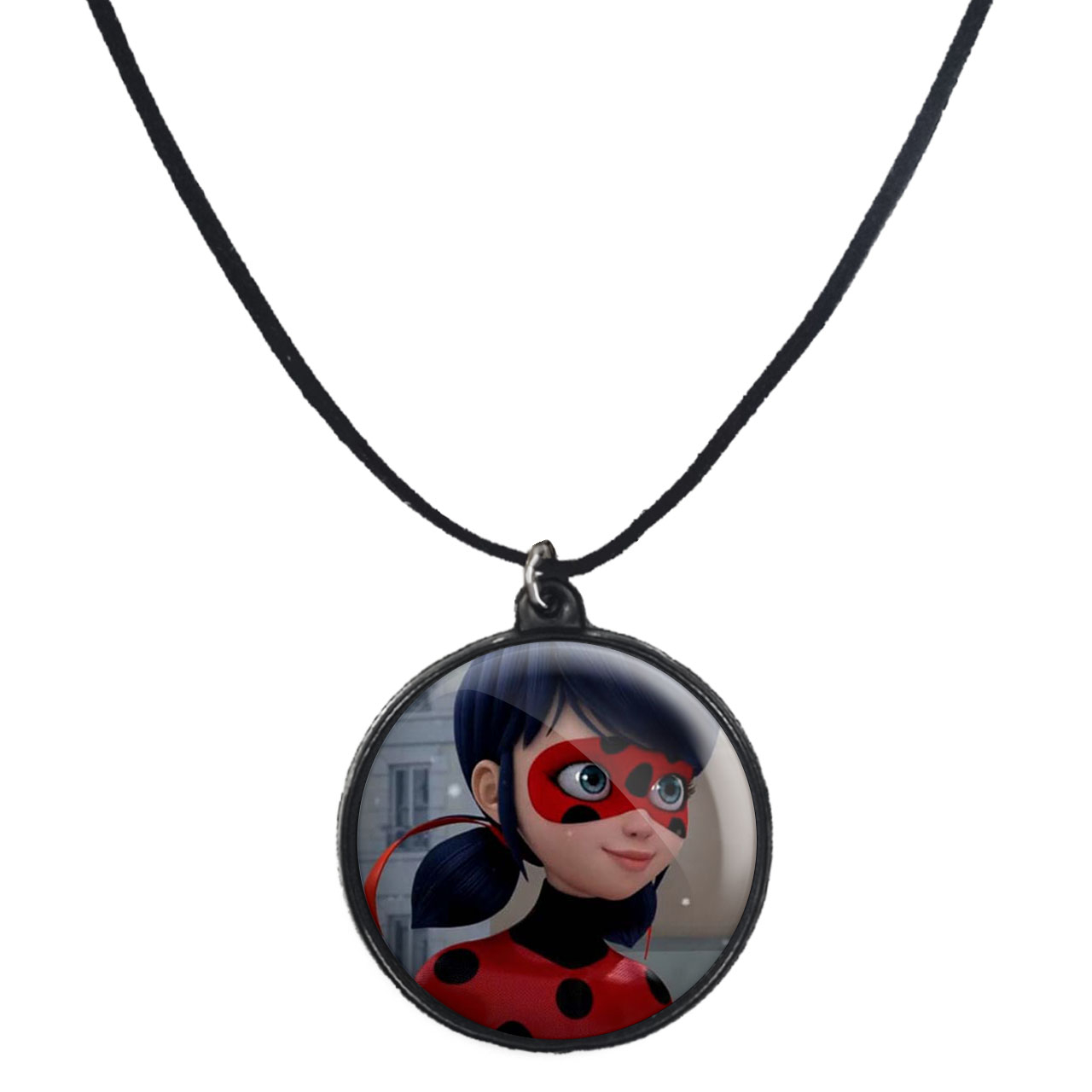 گردنبند پرمانه طرح کفشدوزکی کد pmb.731 مدل دو طرفه