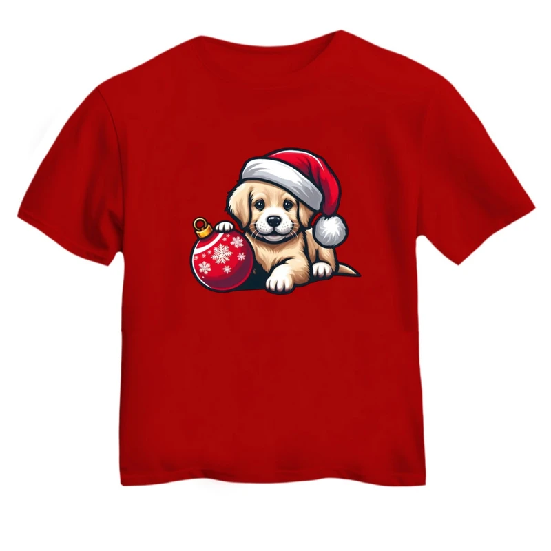 تی شرت آستین کوتاه بچگانه مدل سگ کریسمس