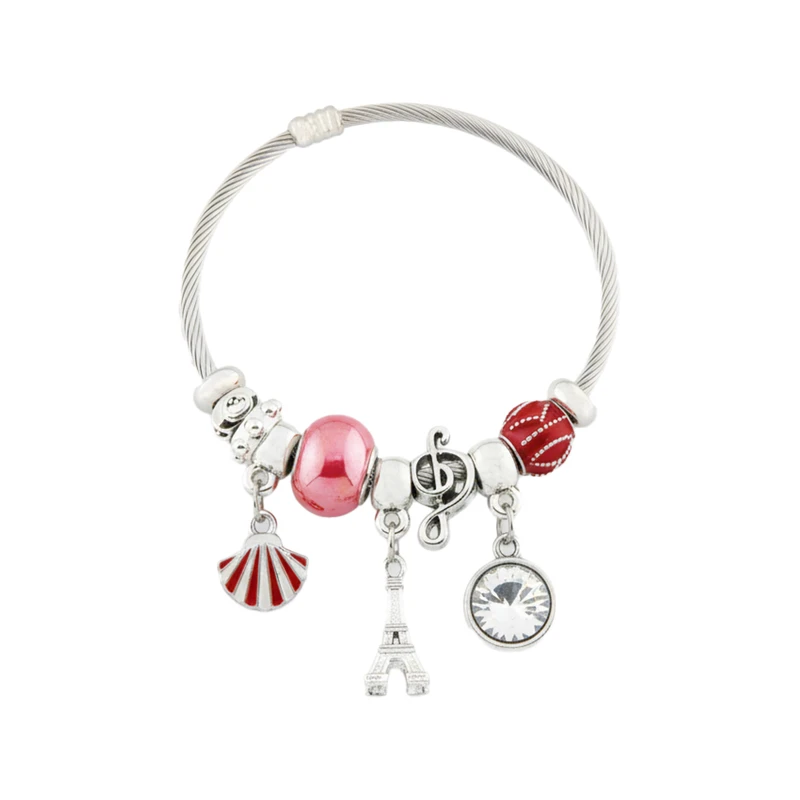 دستبند النگویی زنانه مدل پاندورا طرح صدف کد 2125