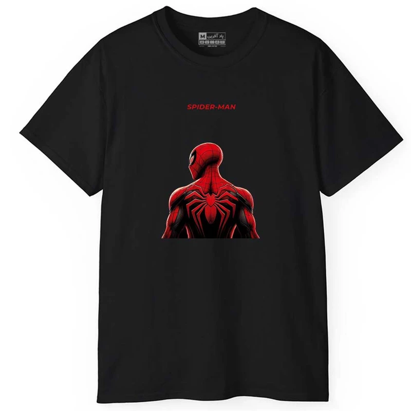 تی شرت آستین کوتاه مردانه پاد آفرین مدل اسپرت طرح اسپایدر من قهرمان کد 1162