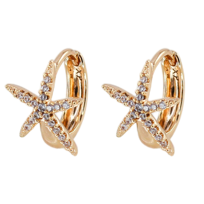 گوشواره حلقه ای زنانه ژوپینگ مدل ستاره کد AAC1292
