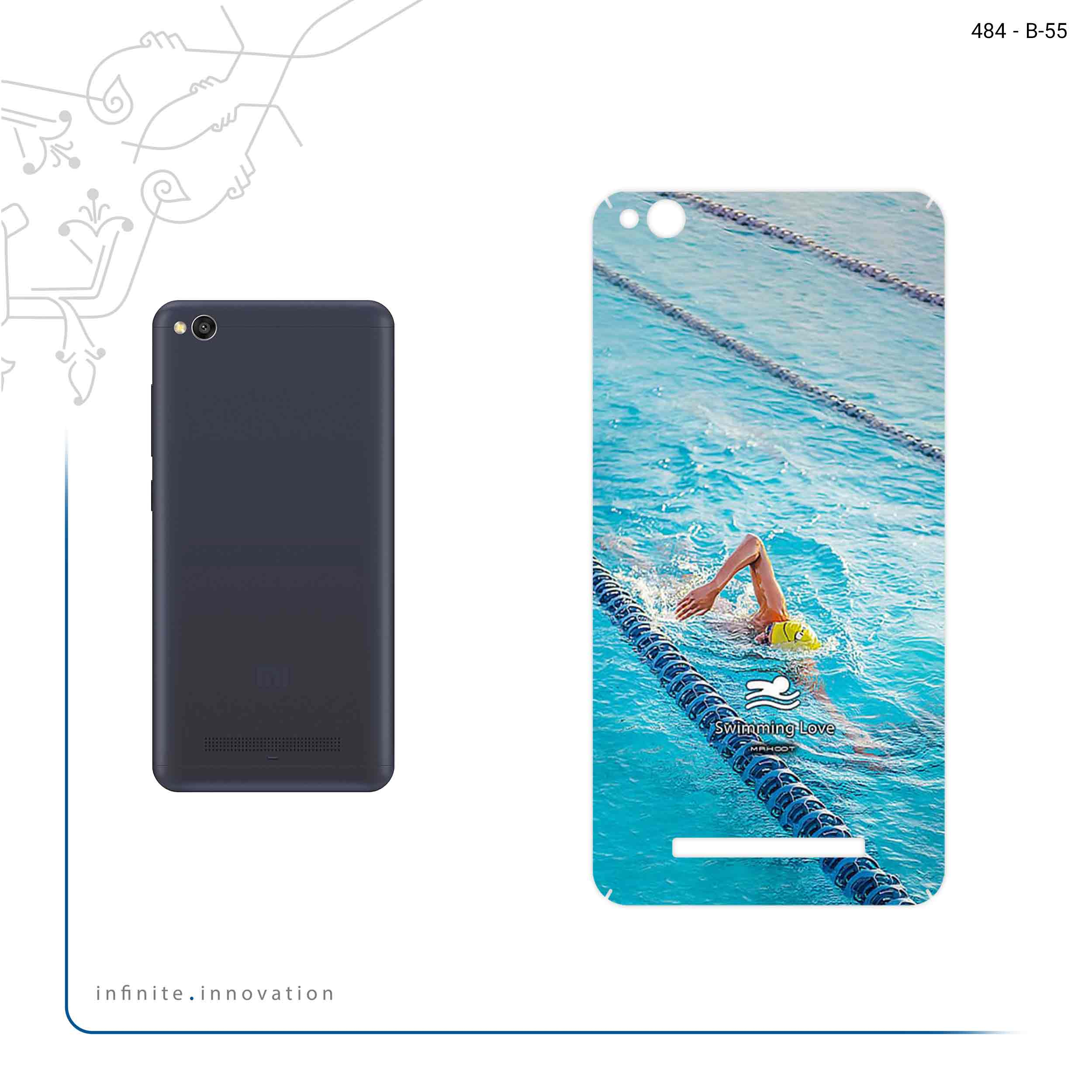 برچسب پوششی ماهوت مدل Swimming مناسب برای گوشی موبایل شیائومی Redmi 4A