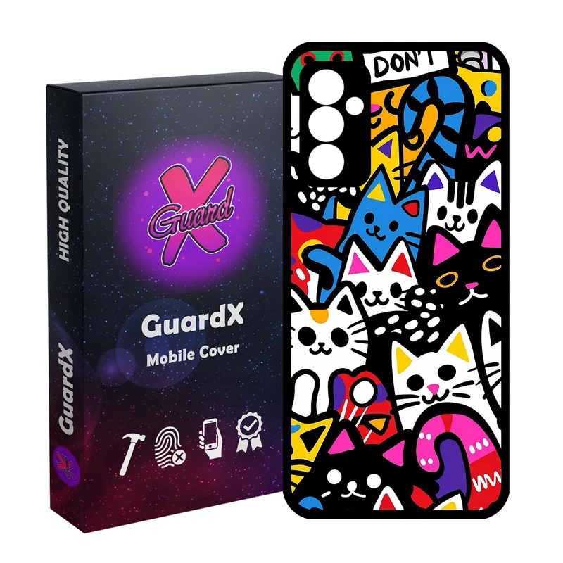 کاور گارد ایکس طرح گربه رنگی مدل Glass10766 مناسب برای گوشی موبایل سامسونگ Galaxy A54 / A54 5G