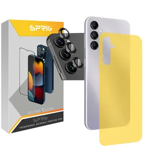 محافظ لنز دوربین اسپریگ مدل RingMetal-BK مناسب برای گوشی موبایل سامسونگ Galaxy A14 به همراه محافظ پشت