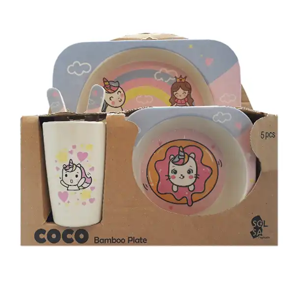 ظرف غذای 5 تکه کودک کوکو بامبو طرح یونیک