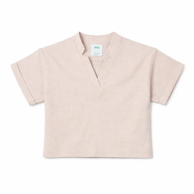 کراپ بلوز آستین کوتاه یقه هفت زنانه مدل 89000