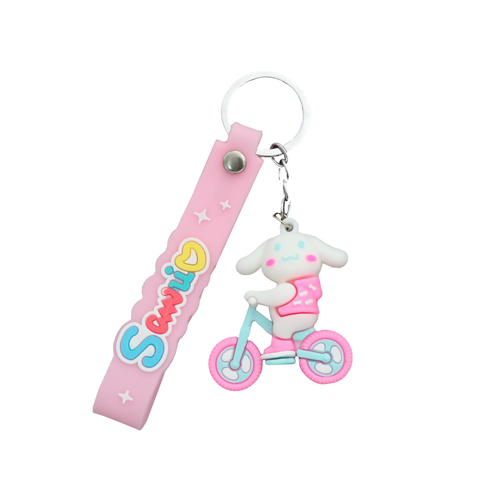 جاکلیدی دخترانه مدل سیلیکونی سگ دوچرخه سوار کد38010