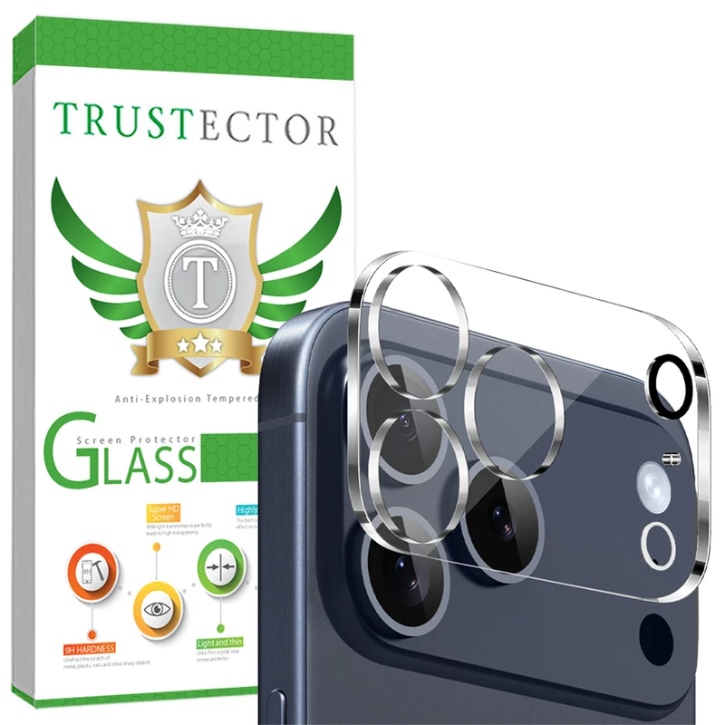 محافظ لنز دوربین شیشه‌ای تراستکتور مدل 3DTR مناسب برای گوشی موبایل اپل iPhone 17 Pro Max