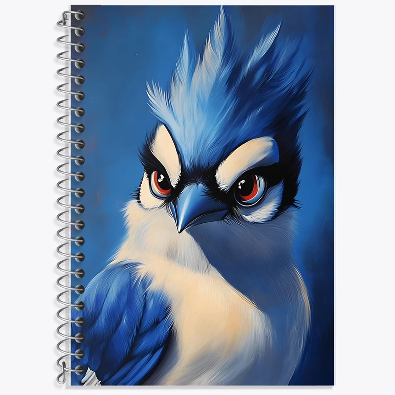 دفتر زبان 50 برگ خندالو مدل سه خط طرح پرنده آبی کد F6515