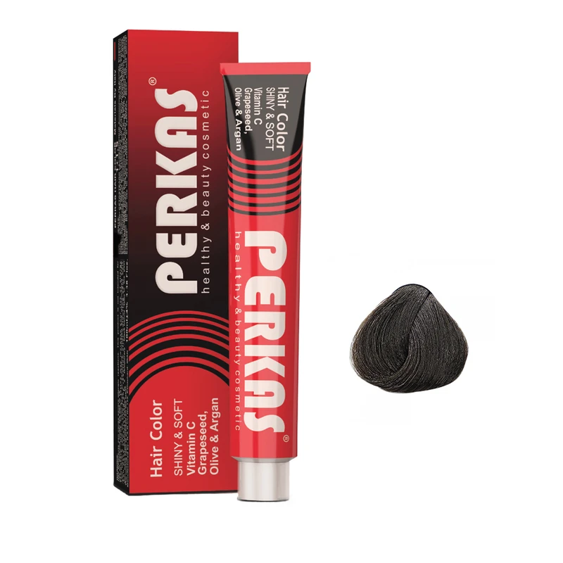 رنگ مو پرکاس شماره N2-3.0 حجم 100 میلی‌لیتر رنگ قهوه‌ای خیلی تیره