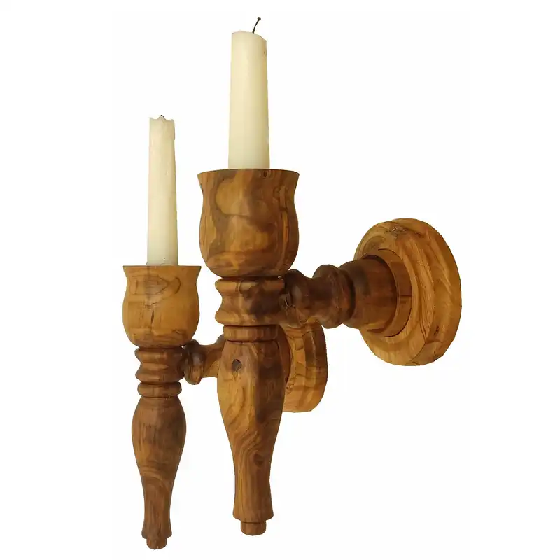 جاشمعی چوبی طرح دیواری مدل صبا بسته 2 عددی