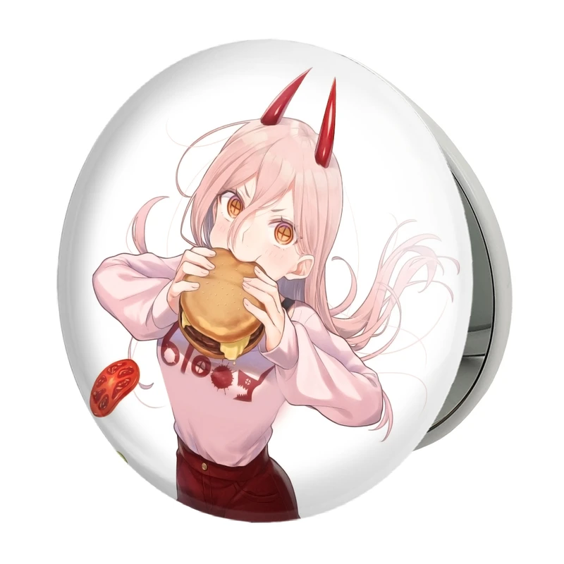 آینه جیبی خندالو طرح پاور انیمه مرد اره ای Chainsaw Man مدل تاشو کد 17861 