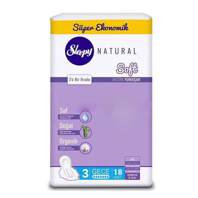 نوار بهداشتی اسلیپی مدل Natural بسته 18 عددی نوار بهداشتی اسلیپی مدل Natural بسته 18 عددی