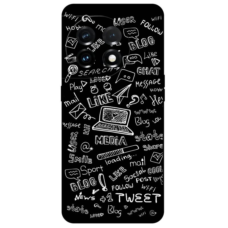 کاور مگافون طرح رسانه های اجتماعی مدل 1898 مناسب برای گوشی موبایل وان پلاس 11 5G