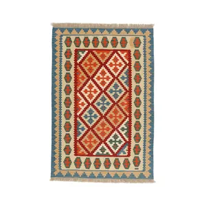 گلیم دستبافت یک و نیم متری مدل قشقایی کد 597926
