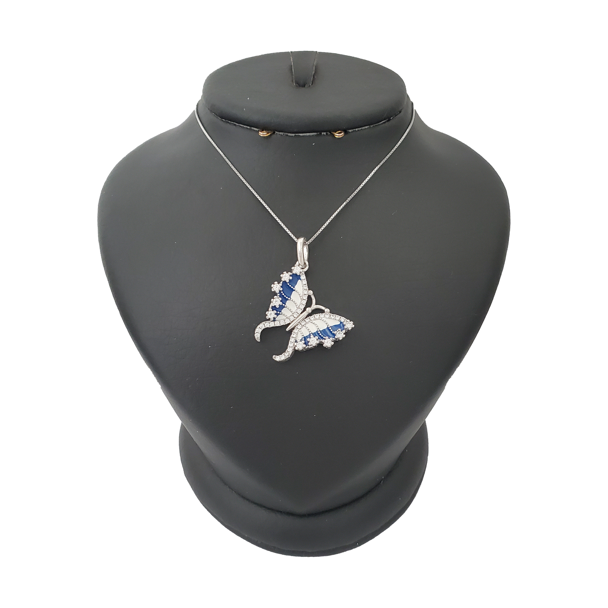 گردنبند نقره زنانه ترمه ۱ مدل پروانه کد smed 1125