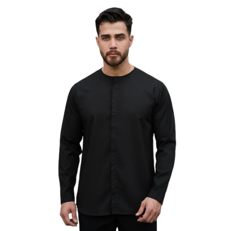 پیراهن آستین بلند یقه دیپلمات مردانه مدل S 117