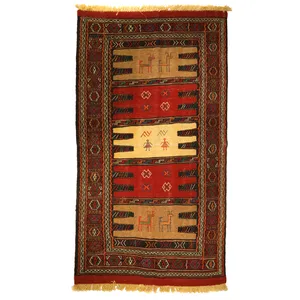 گلیم دستبافت دو متری مدل تمام بافت خراسان کد 4102267