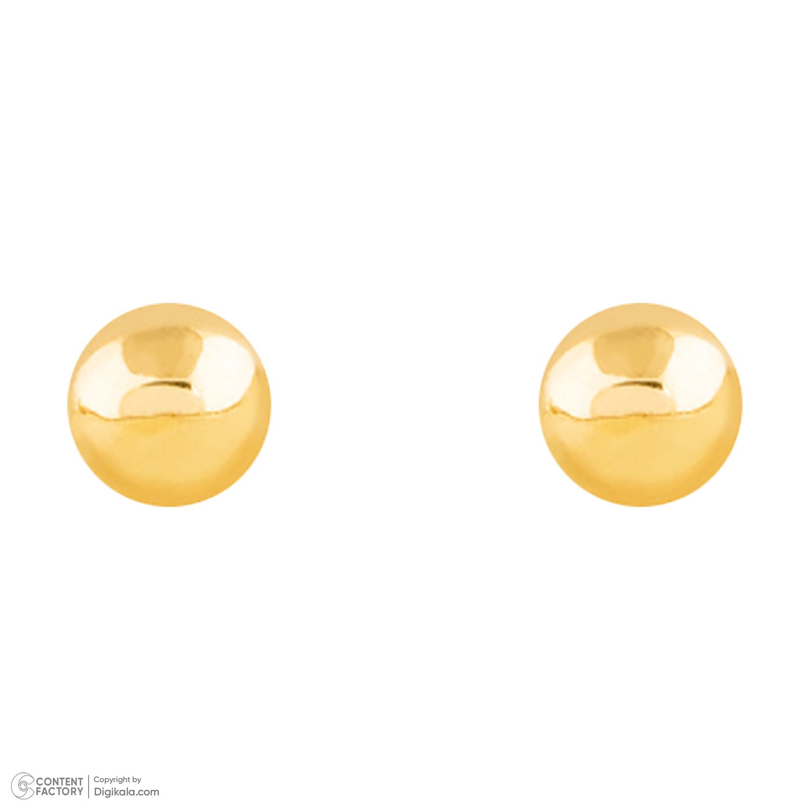 گوشواره طلا میخی 18 عیار زنانه پرسته مدل گوی بزرگ کد WE442 -  - 2