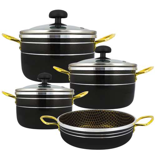 سرویس پخت و پز 7 پارچه ظرف سازان اسدیان مدل لب چدن