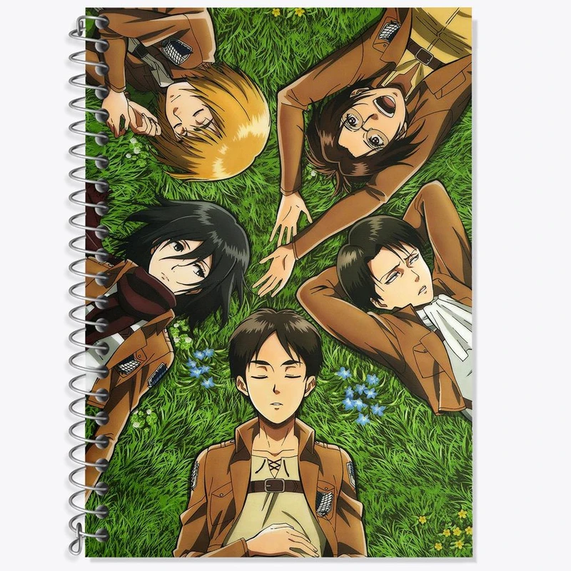دفتر زبان 50 برگ خندالو مدل دو خط طرح انیمه اتک آن تایتان Attack on Titan کد 4843