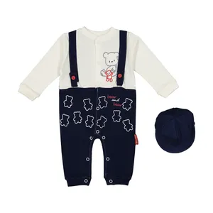 ست سرهمی و کلاه نوزادی پسرانه آدمک مدل 2171126-59