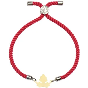 دستبند طلا 18 عیار زنانه الن نار مدل طرح برگ ELN2213