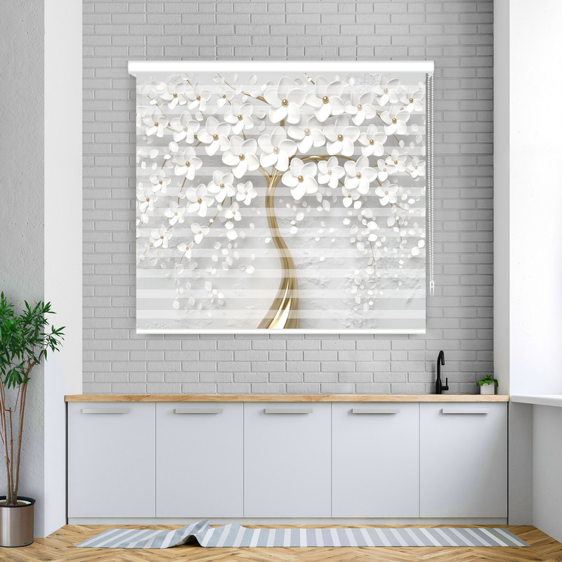 پرده زبرا مدل F-7474 سایز 180x180 سانتی متر