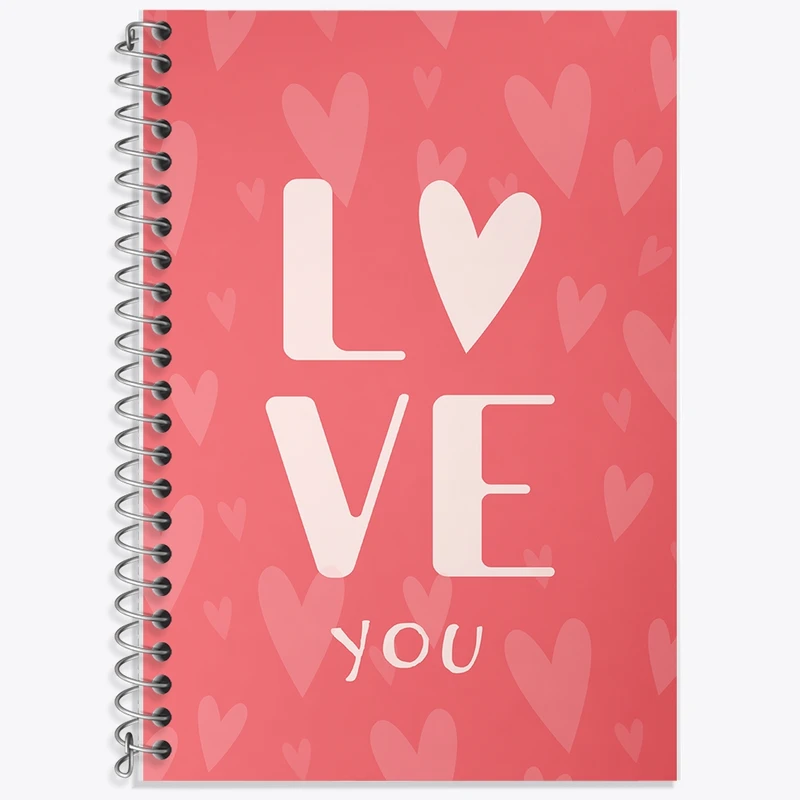 دفتر زبان 50 برگ خندالو مدل سه خط طرح Love کد F2312