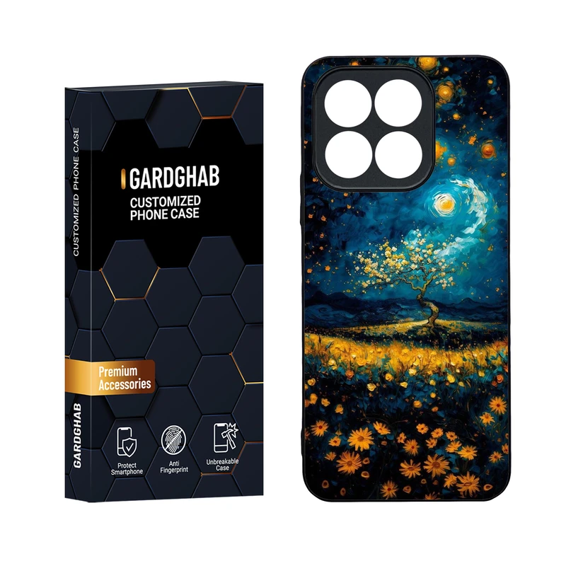 کاور گارد قاب مدل دورژله ای پشت گلس هنری مناسب برای گوشی موبایل  آنر X8b 4G