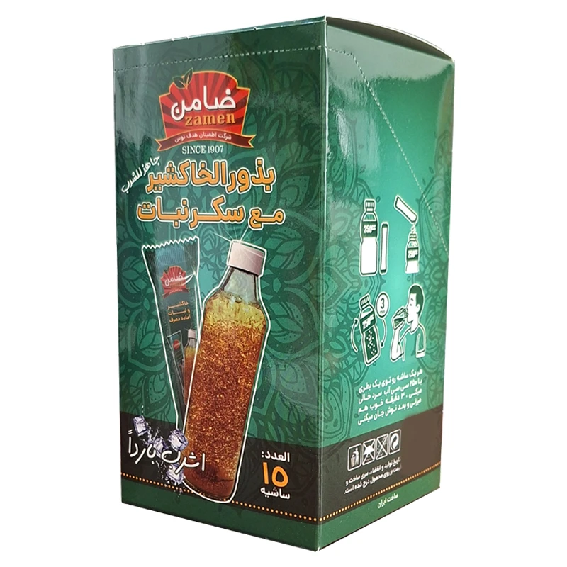 خاکشیر و نبات آماده مصرف ضامن بسته 15 عددی