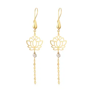 گوشواره طلا 18 عیار زنانه گالری یارطلا مدل گل اسلیمی کد AG34-11