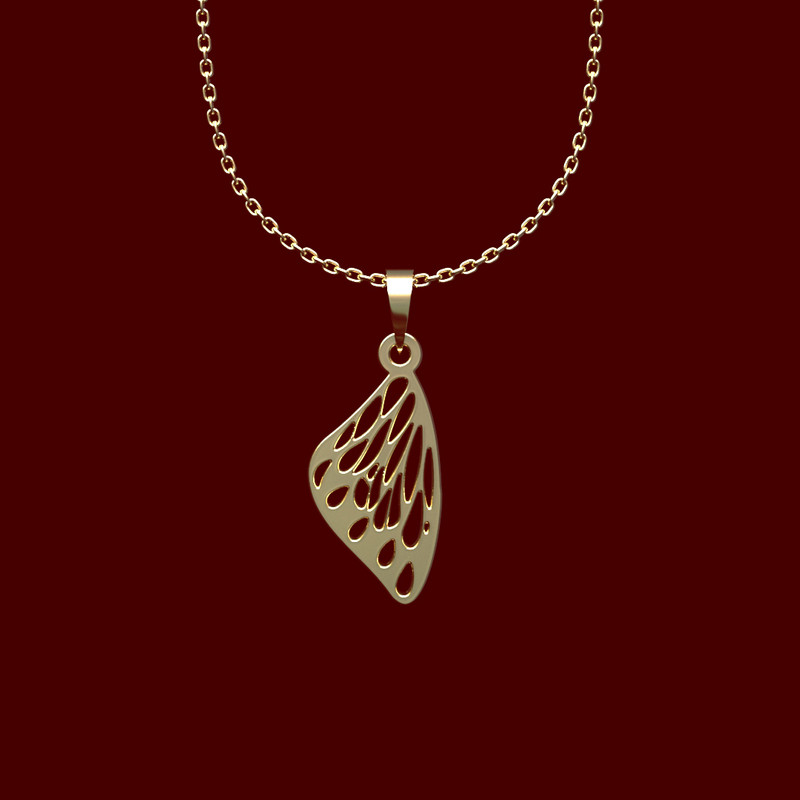 گردنبند طلا 18 عیار زنانه مدوپد مدل پروانه کد MM2-1-1214