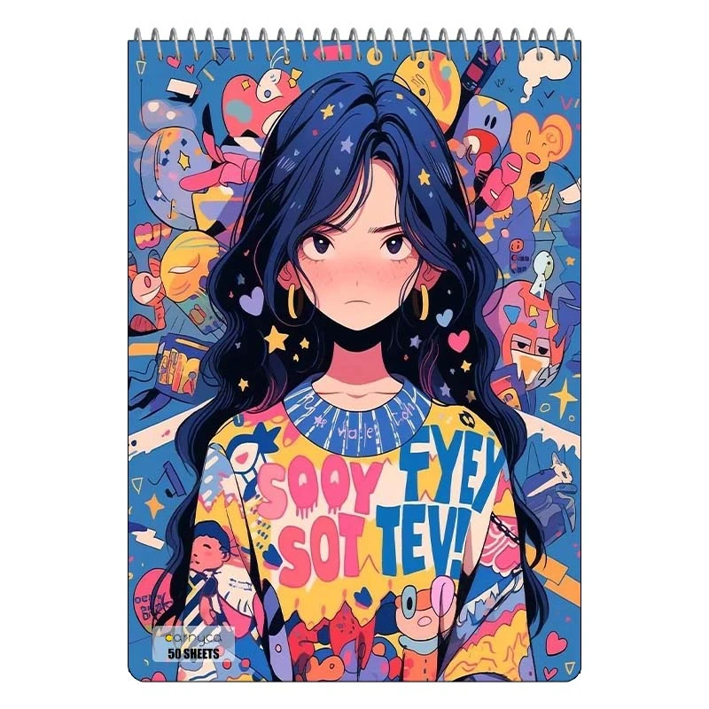 دفتر نقاشی 50 برگ سیمی کارنیکا طرح دخترانه کیوت Girly Cute کد 57006