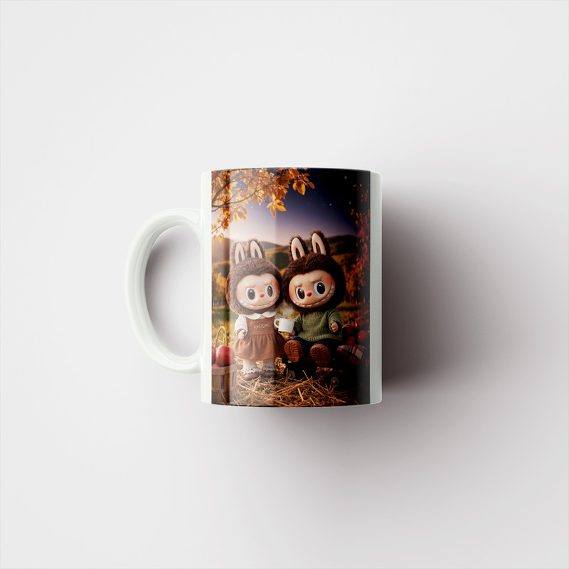 ماگ پاد آفرین طرح عروسک لبوبو labubu کد 1299 ماگ پاد آفرین طرح عروسک لبوبو labubu کد 1299