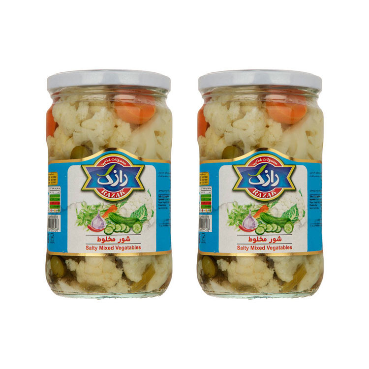 شور مخلوط رازک - 660 گرم بسته 2 عددی