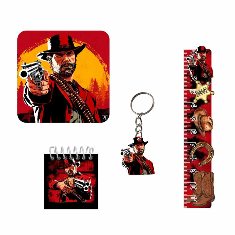 بسته لوازم تحریر مدل red dead کد ps5 مجموعه 4 عددی 