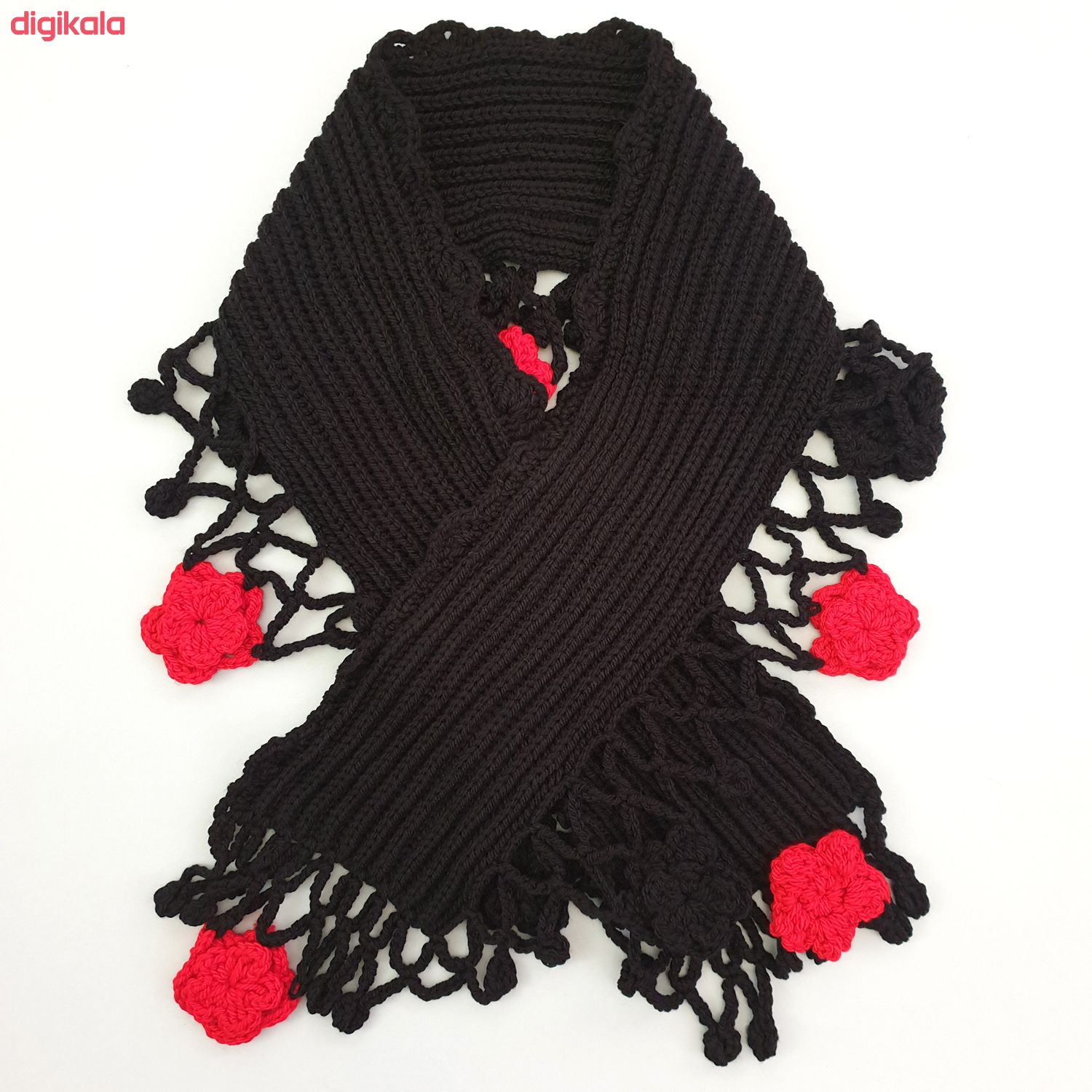  خرید اینترنتی با تخفیف ویژه شال گردن بافتنی زنانه مدل مرجان کد SHL09-BKRD