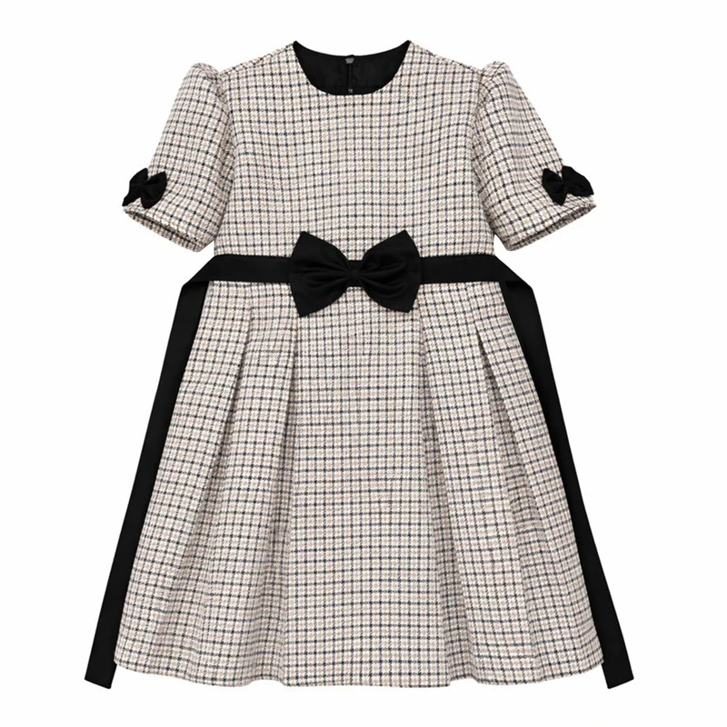 پیراهن آستین کوتاه یقه گرد دخترانه الگومی مدل الیزابت CRM