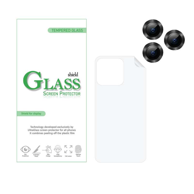 محافظ لنز دوربین شیلد گلس مدل 2RN مناسب برای گوشی موبایل اپل iPhone 13 Pro Max به همراه محافظ پشت گوشی
